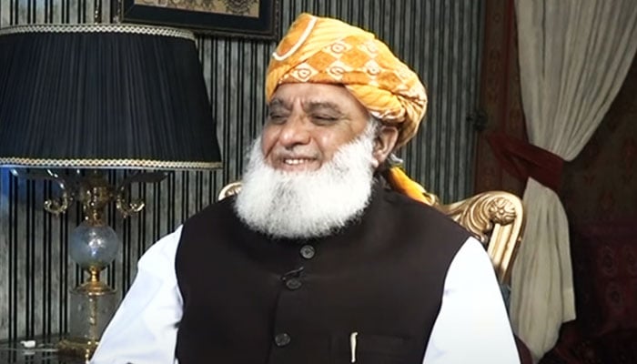 JUI-F chief Maulana Fazlur Rehman during an interview with a private news channel on February 15, 2024, in this still taken from a video. — YouTube