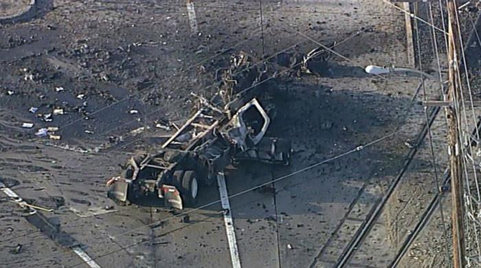 Truck's fuel tank explosion injures firefighters in Los Angeles