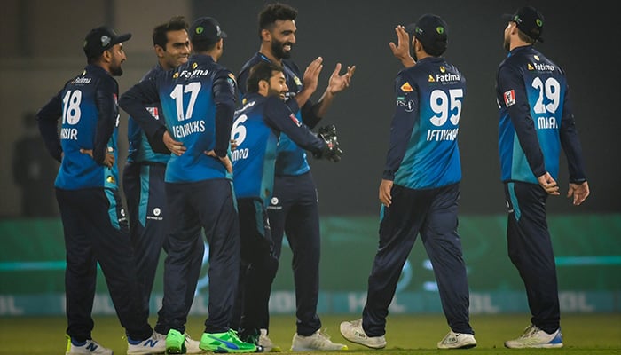 Multan Sultans celebrate taking a wicket in the third match at PSL 9 in Multan. — PCB