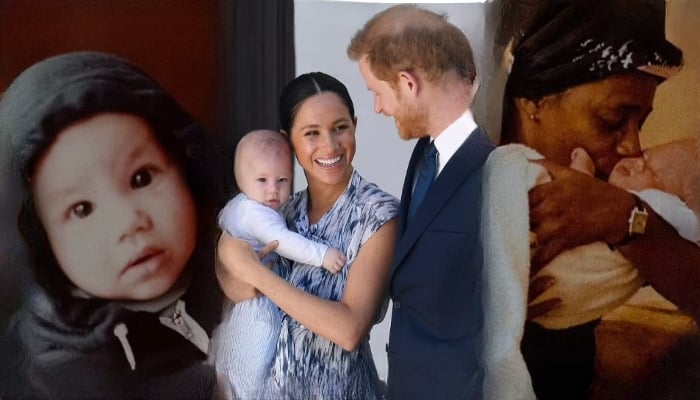 One of the snapshots reveals a striking resemblance between Meghan and her son Archie