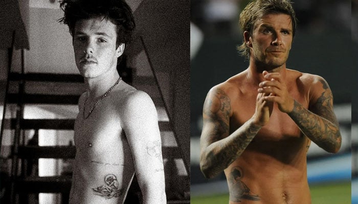David Beckham’ın oğlu Cruz, babasının mirasını dövmeyle vücuduna aktarıyor