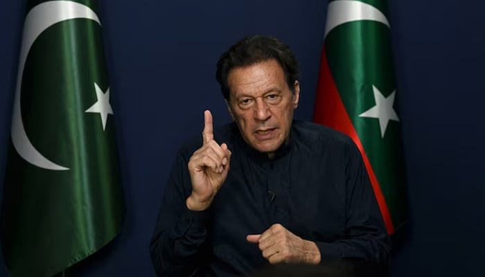 PTI founder Imran Khan during an interview at his residence in Lahore on May 18. — AFP