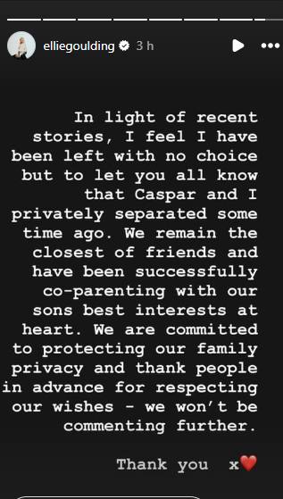 Ellie Goulding, her former husband Caspar finally break silence on divorce