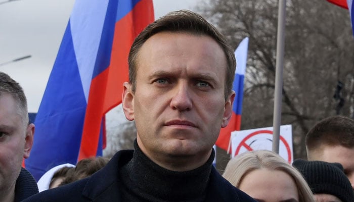 Alexei Navalny on a march in memory of murdered Kremlin critic Boris Nemtsov, in Moscow, February 2020. — AFP/File