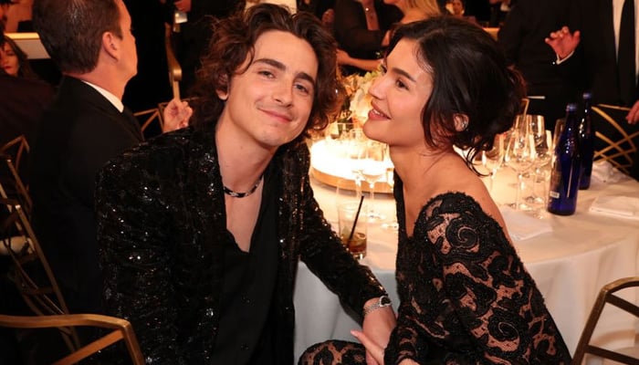 Timothee Chalamet and Kylie Jenner at the Golden Globe Awards in January