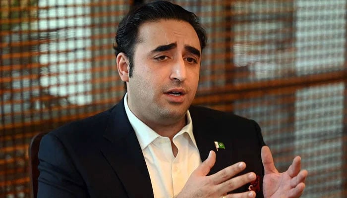 Pakistan Peoples Party (PPP) Chairman Bilawal Bhutto-Zardari speaks during an interview with AFP in Muzaffarabad on May 22, 2023. — AFP