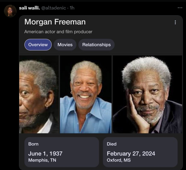 Is Morgan Freeman dead?