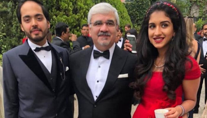 (From left to right) Anant Ambani, Viren Merchant and Radhika Merchant. — Medium/File