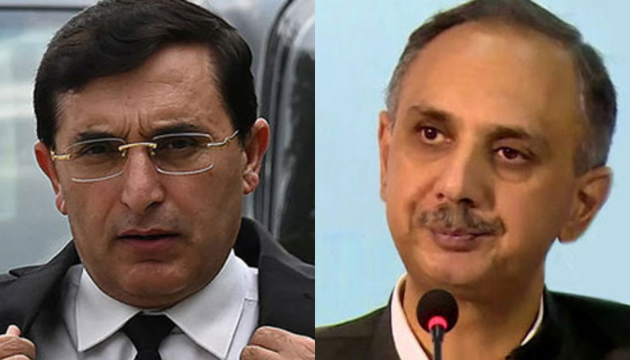 PTI’s newly elected chairman Barrister Gohar Ali Khan (left) and Omar Ayub Khan. —AFP/Radio Pakistan/File