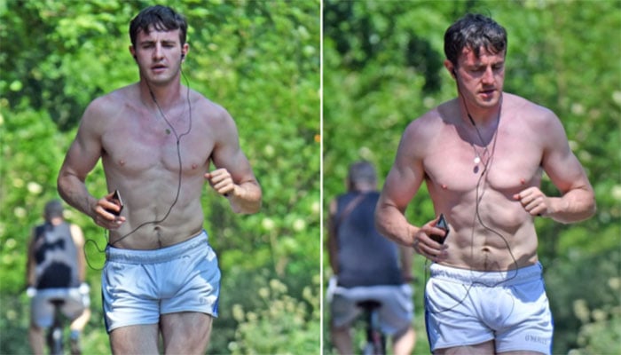 Paul Mescal flaunts toned legs in short shorts.