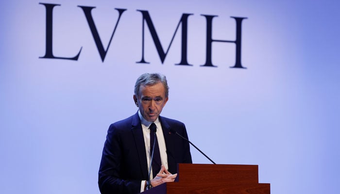 LVMH luxury group Chief Executive Bernard Arnault announces their 2019 results in Paris, France, January 28, 2020.—AFP