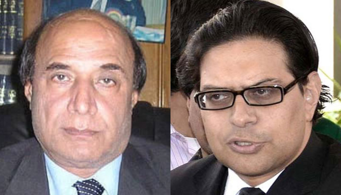 PTI leaders Latif Khosa (left) and Salman Akram Raja arrested in Lahore on March 10, 2024. — Online/INP/File