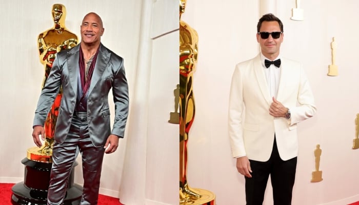 Dwayne Johnson aka The Rock (left) and tennis star Roger Federer. — AFP/Arturo Holmes/File
