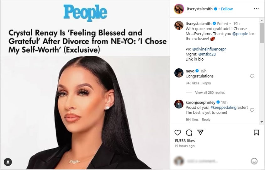 Ne-yo responds to ex-wife Crystal Renay’s post-divorce interview