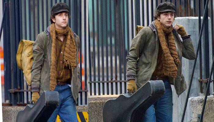 Timothée Chalamet channels Bob Dylan for first time on the set of upcoming biopic: Photos
