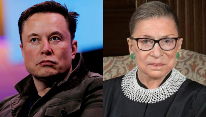 Elon Musk (left) and late Supreme Court Justice Ruth Bader Ginsburg. — AFP/Womens History