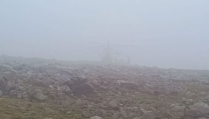Thick fog traps air ambulance on mountain Scafell Pike for two days. — Great North Air Ambulance