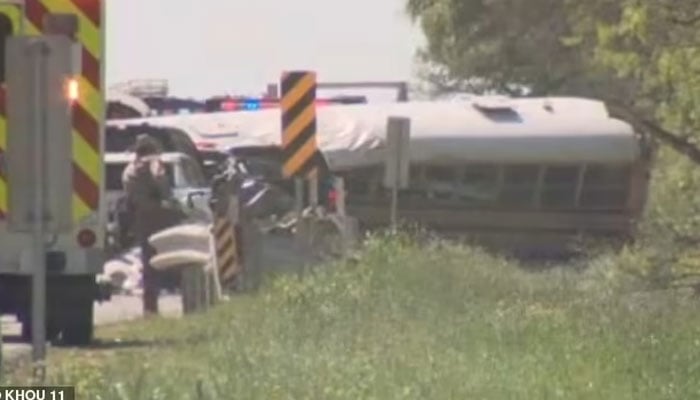 School bus overturns near Austin, Texas, leaving two dead. — Mail Online
