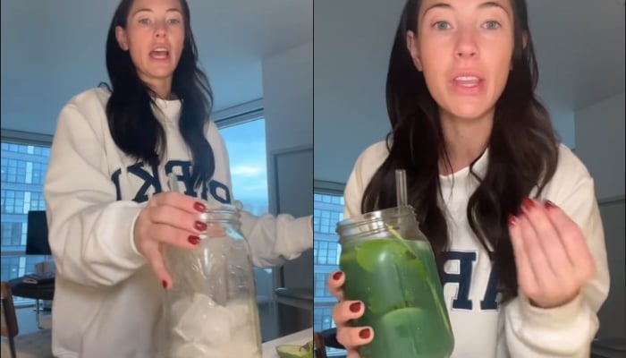 New TikTok viral trend aims to promote healthy hydrating habits. — Tiktok/@kellygracemae