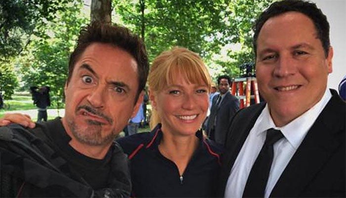 Jon Favreau emphasizes Robert Downey and Gwyneth Paltrows on-screen witty dynamic.