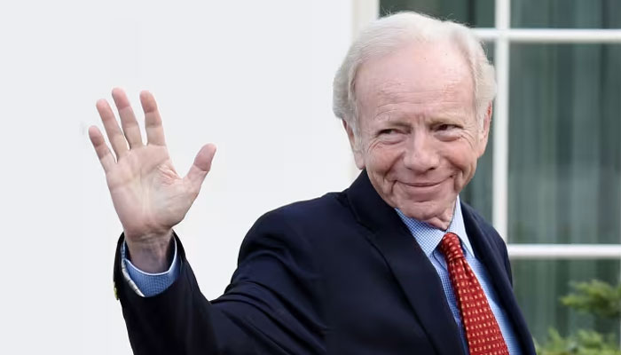 Joe Lieberman leaves the West Wing of the White House after a meeting in 2017. AFP