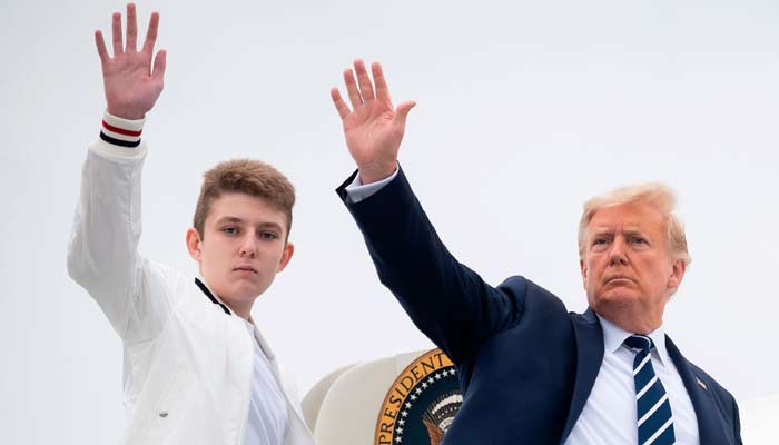 Donald Trump is not letting son Barron Trump have regular school life. — AFP/File