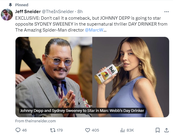 Johnny Depp puts Sydney Sweeney in trouble