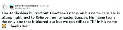 Kim Kardashian exposes Kylie Jenner and Timothee Chalamet on Easter