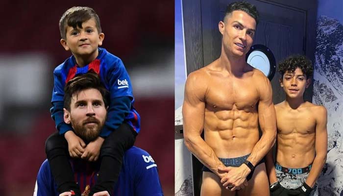 Cristiano Ronaldo Jr, Thiago Messi on their way to succeed their fathers. — FCBN/File
