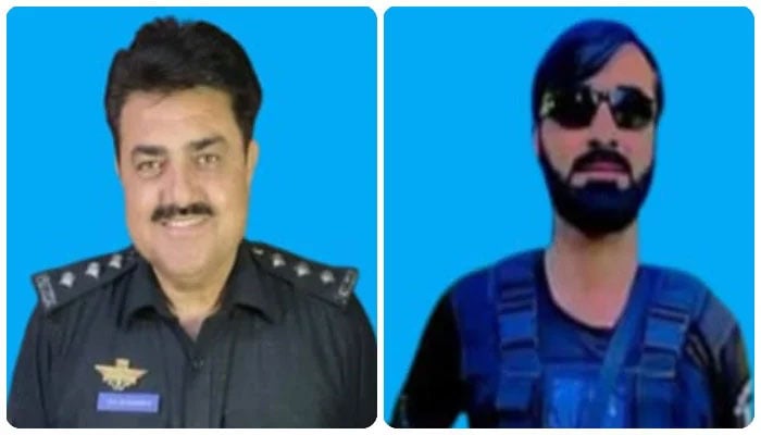 Martyred DSP Gul Mohammad Khan (left) and Constable Naeem Gul (right). — X/@KP_police1/File