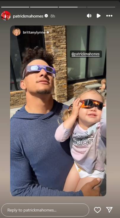 Patrick Mahomes' wife shares family time during solar eclipse