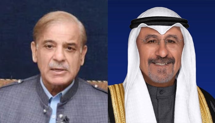 Prime Minister Shehbaz Sharif (left) and Kuwaits PM Sheikh Mohammad Sabah Al Salem Al Sabah. —X/@abubakarumer/@kuna_en/File