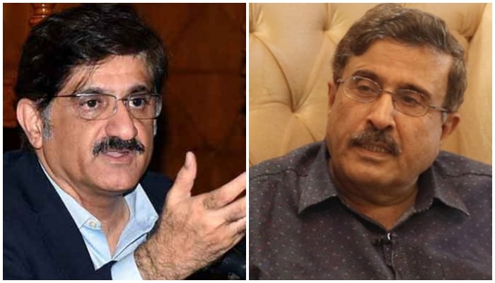 Sindh Chief Minister Syed Murad Ali Shah (left) and Former caretaker Sindh home minister Brig Retd Haris Nawaz. — APP