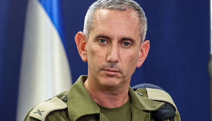 IDF spokesperson Daniel Hagari speaks to the press in Tel Aviv on October 18. — AFP