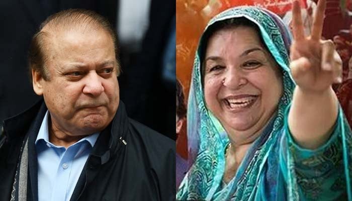 Nawaz Sharif (left) and Dr Yasmin Rashid. — AFP/Facebook/@DrYasmeenRashidOfficial