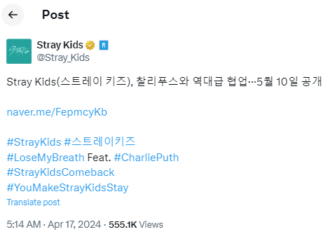 Stray Kids to release new single Lose My Breath featuring Charlie Puth