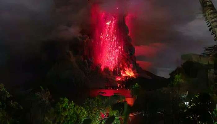 Indonesias Mount Ruang volcano erupts several times in past two days. — X/@anthraxxx781