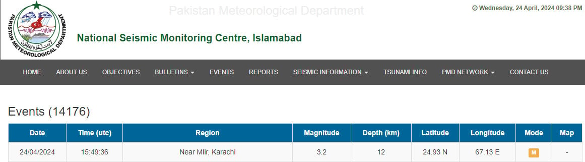 Earthquake shakes Karachis Malir