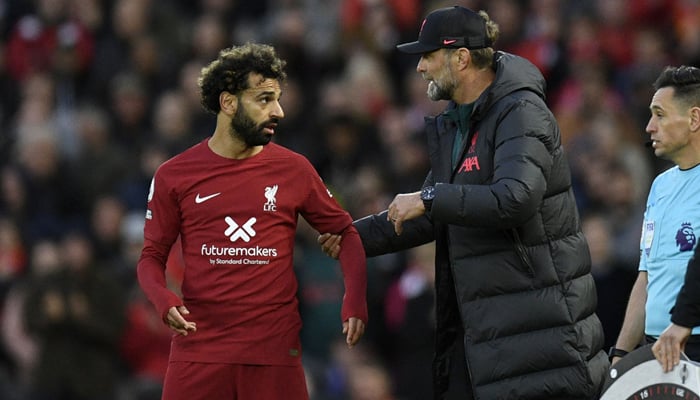 Heres what we know about heated exchange between Jurgen Klopp and Mo Salah. — AFP