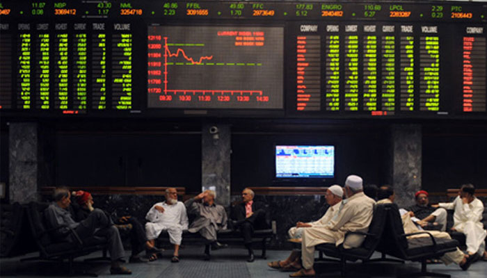 Investors are sitting in the hall of Pakistan Stock Exchange in Karachi. — AFP/File