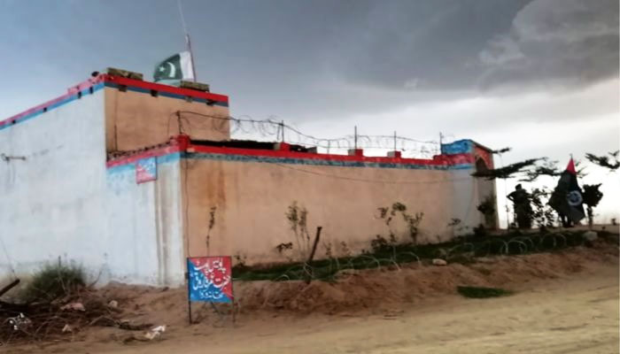 A view of the check post attacked by terrorists in DG Khan. — X/@OfficialDPRPP