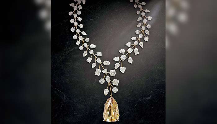 Nita Ambani gifted Akashs wife Shloka Mehta an INR451 crore necklace with 91 diamonds at her wedding. — GQ India