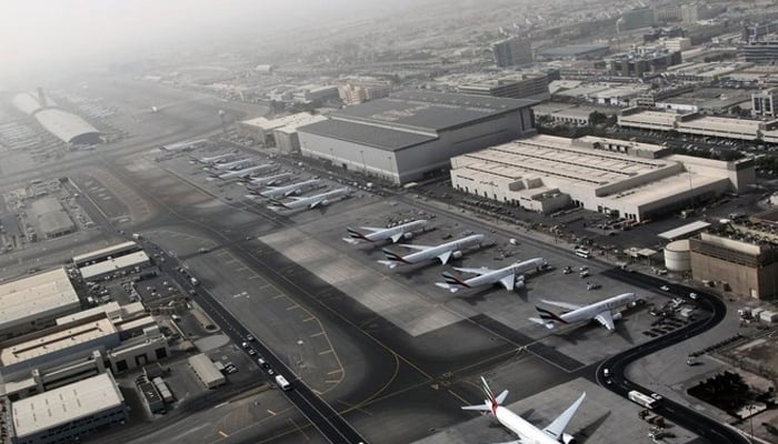 This photo shows an aerial view of Dubai International Airport. — AFP/File
