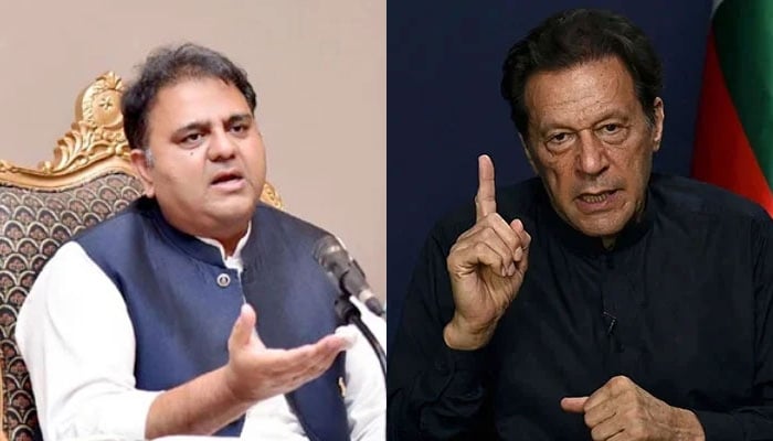 Former PTI leader Fawad Chaudhry (left) and deposed prime minister Imran Khan. — Radio Pakistan/AFP/File
