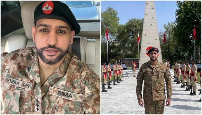 British-Pakistan former boxer Amir Khan poses as the honorary captain of Pakistan Army in these photos. — Instagram/@amirkingkhan