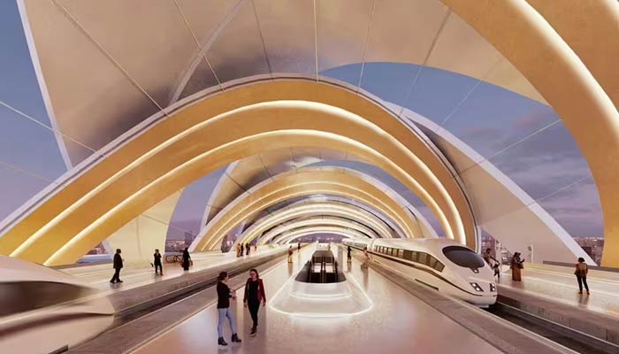 耗资 23 亿英镑的全新铁路桥将连接两国并结束交通混乱。  — 快递/文件