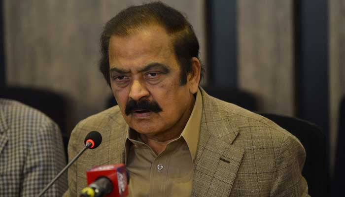 PML-N leader Rana Sanaullah speaks during a press conference in Islamabad on May 24, 2022. — AFP