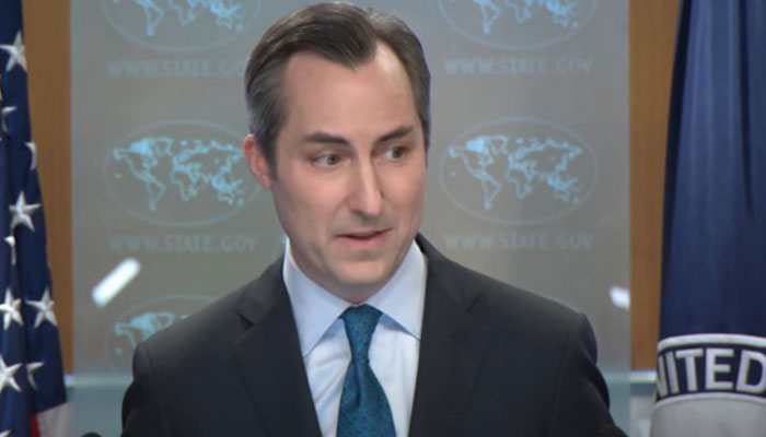 US State Department Spokesperson Matthew Miller speaks to the media in Washington on May 8, 2024. — Screengrab/YouTube/US Department of State
