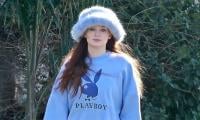 Sophie Turner Keeps It Casual In Playboy Sweatshirt With Peregrine Pearson