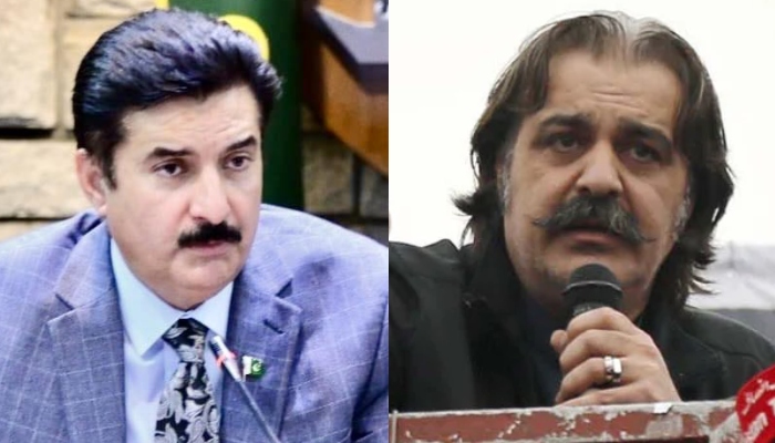KP Governor Faisal Karim Kundi (left) during and CM Ali Amin Gandapur. — Facebook/Faisal Karim Kundi/PPI/File